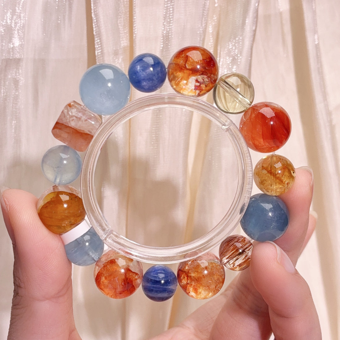 Kyanite & Multi Crystal Bracelet – Citrine, Aquamarine & Rutilated Quartz